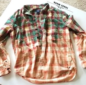 American Eagle Bleach Wash Flannel